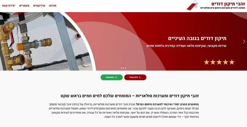בניית אתר לטכנאי דודים